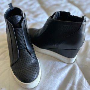 MIA Black Wedge Sneaker